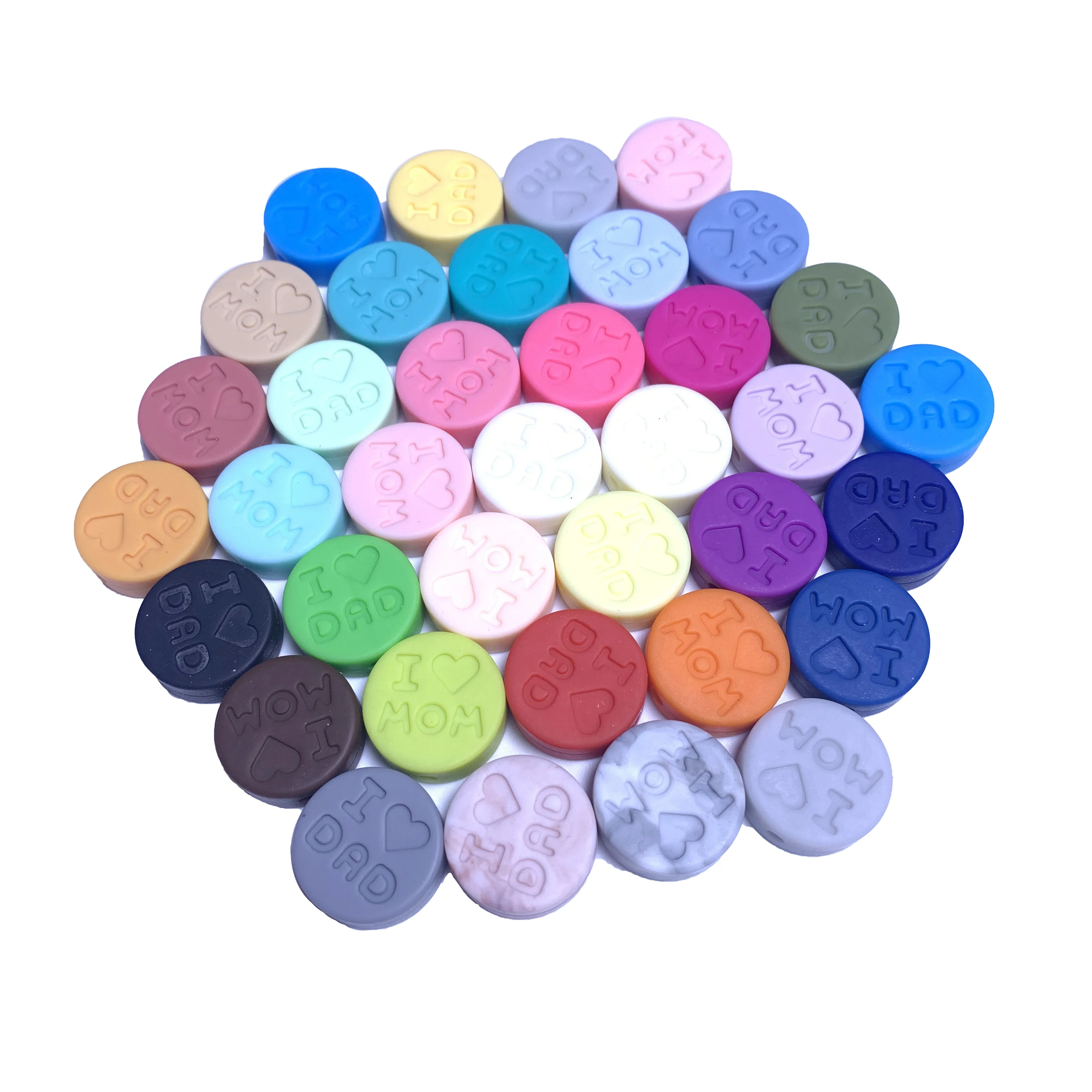  Новые бусины для ожерелья мам безопасные экологически чистые силиконовые изготовления ювелирных изделий I love mon dad