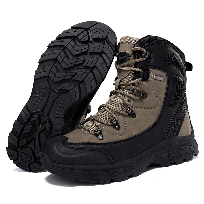 Cowhide Boots with PU Rubber Outsole and Anti-Slippery Hiking Shoes Work Safety Shoes for Outdoor Use for Winter Summer