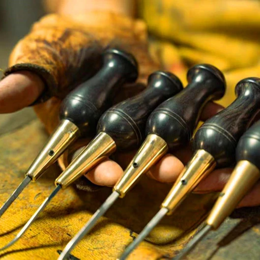 Bend Cone Hook Cone Make Shoe Tool Suture Awl Sandalwood Handle Put Along The Inner Line Shoemaker Cone