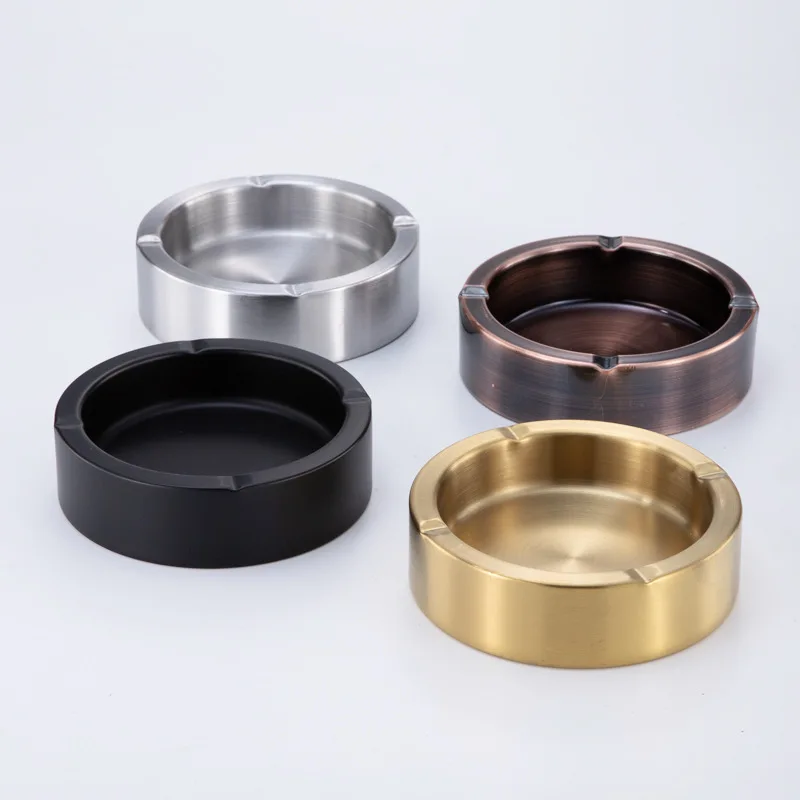 Custom Logo Mental Stainless steel Ashtray Convenient Ashtray Portable Desk Ashtray