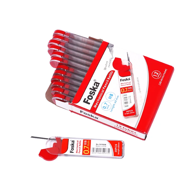 Foska Easy to Use Long Lasting HB 2B Unbreakable Mechanical Lead Pencil Refills  0.5mm 0.7mm  for Students & Professionals