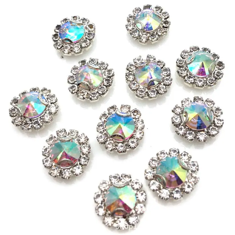 Sewing crystal button dress black big chinese custom coat fancy decorative metal rhinestone customized buttons for women clothes