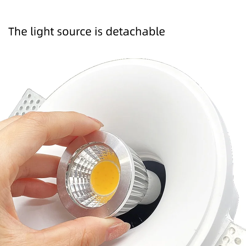 Indoor Ip20 Modern Ceiling Recessed GU10 Trimless Square Round Plaster Gypsum Downlight LED Spot Down Light Price For Home