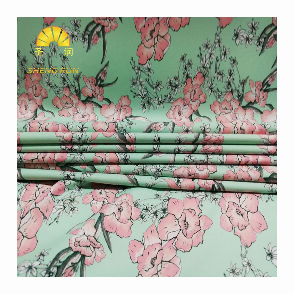 New Arrival Flower Fashion Printed Knitted Polyester Corduroy Fabric