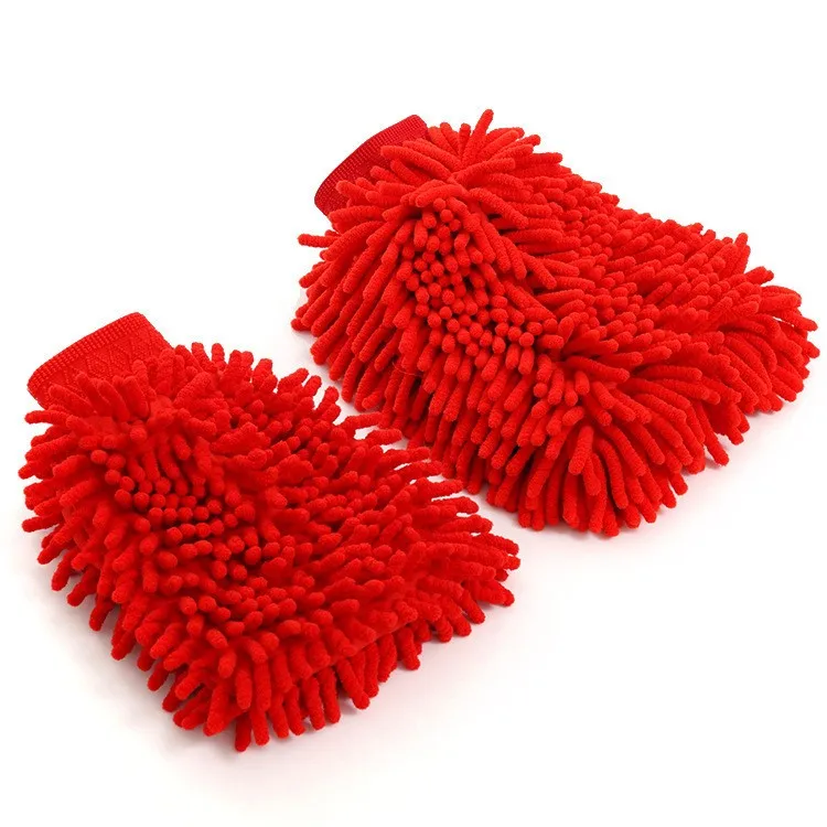 Auto fiber chenille fibre gloves cleaning dusting glove New style car fiber chenille wash mitt Ultrafine