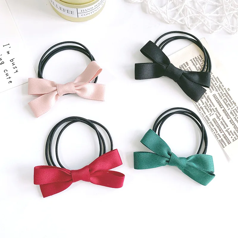 Children Cute Ribbon Bow Scrunchies Cartoon Multilayer Ponytail Hair Tie Baby Girls Dresses Hair Accessories New Year Gifts Set