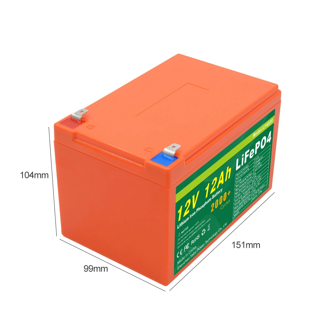 Factory Customized Deep Cycle Lithium 40ah 50ah 60ah 80ah Lifepo4 Battery 12v 12ah