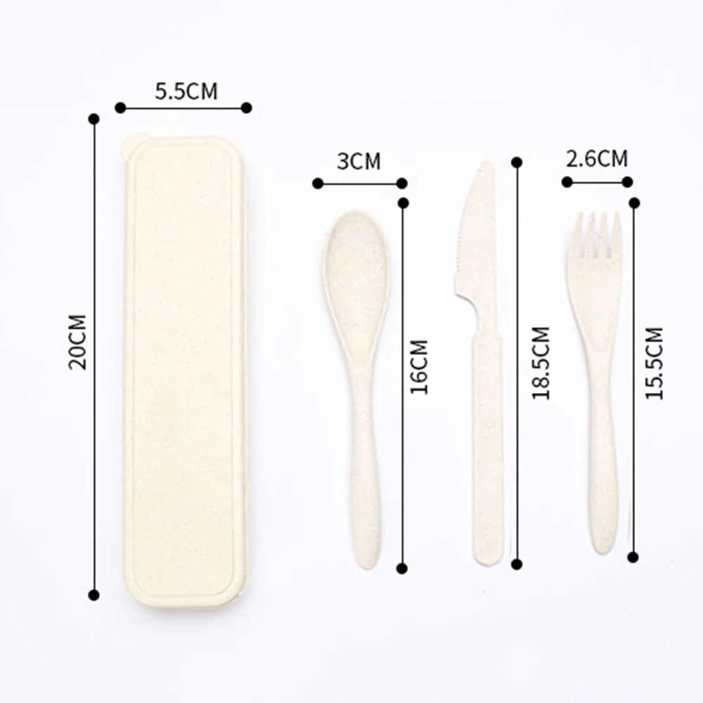 Reusable eco friendly wheat straw plastic picnic dinnerware set dinner tableware set for kids and adults
