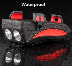 New arrival 3 LEDS 400 lumen Bike Accessories Lamp Horn Bicycle Front Light With Mobile Phone Bracket & 4000mah Power Bank