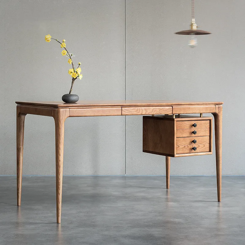 Высококачественный простой скандинавский компьютерный стол для учебы в японском стиле из массива