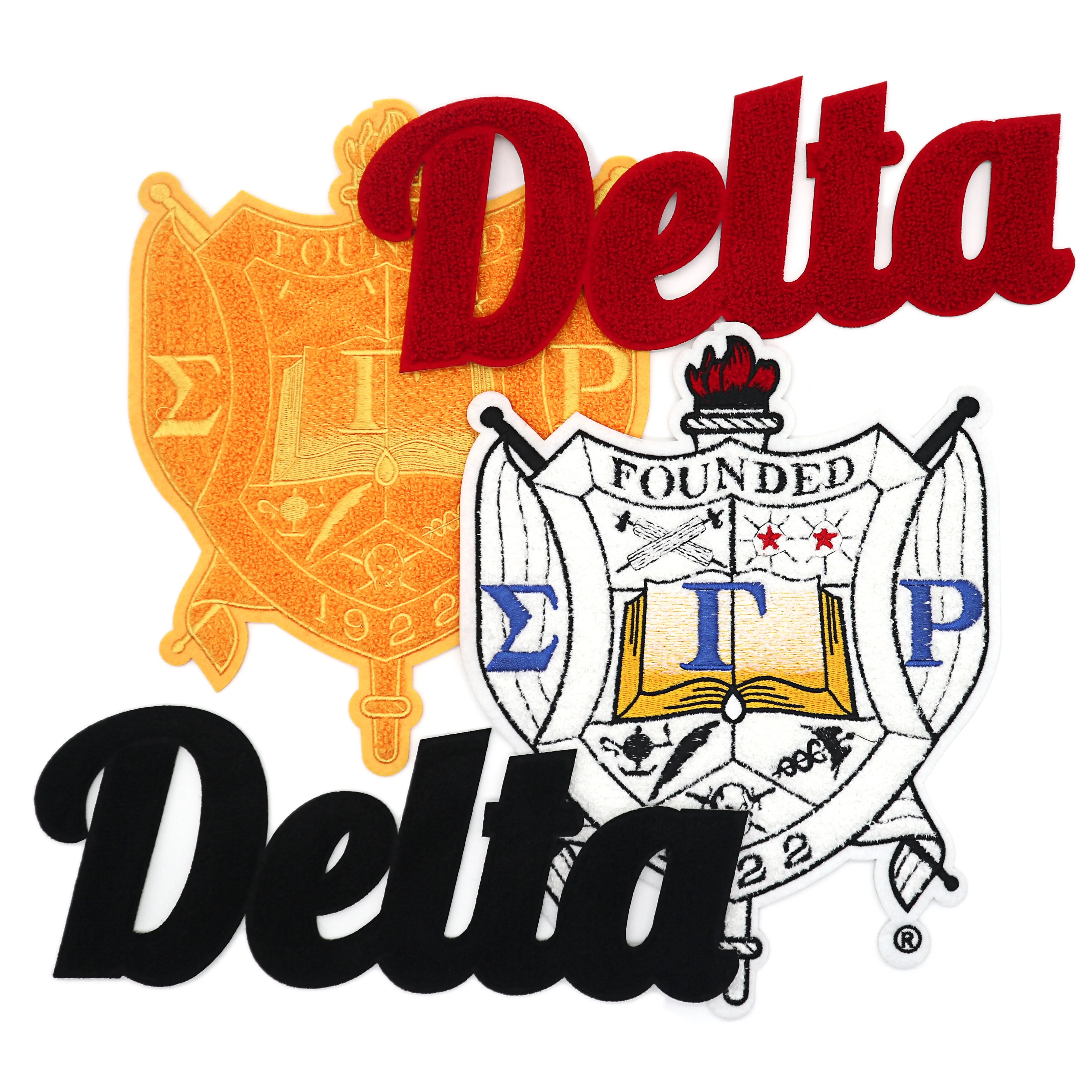 Custom chenille valentines patches Heat Press Embroidered Big Logo Letter Iron On Embroidery Patch