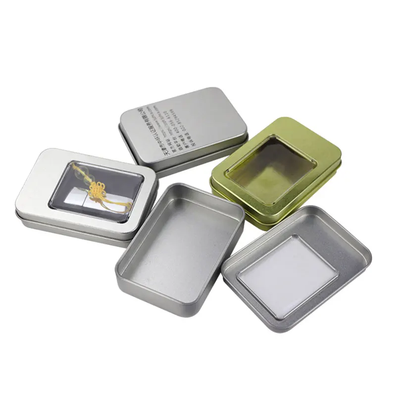Square empty condom small tin box silver tin box spot wholesale