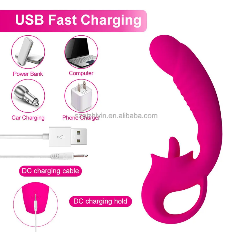 Hot Sale Dropshipping G Spot Clitoris Tongue Licking Dildo Vibrator 2 in 1stimulator Sex Toys for Adults