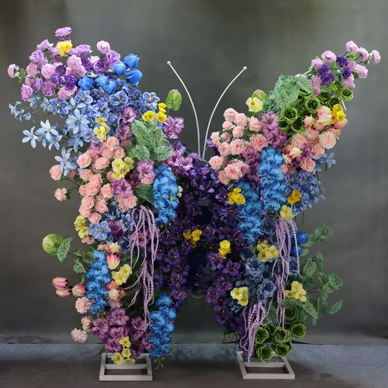 Butterfly Backdrop Stand Metal Wedding Arch Frame Giant Flower for Birthday Party Ceremony