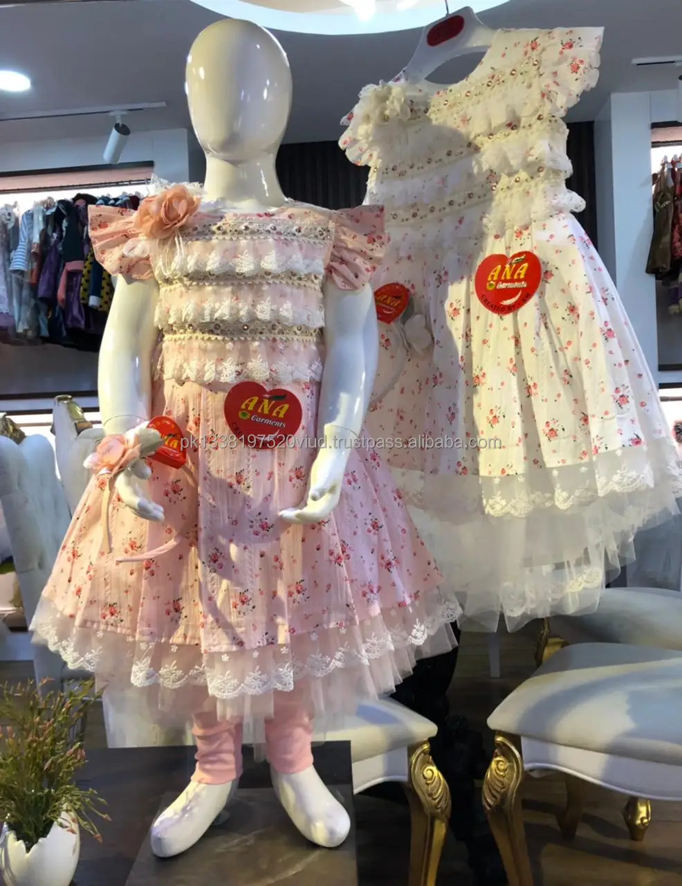 tail printed cotton frock with hairband best pakistani design with nice quality baby girl party dresses