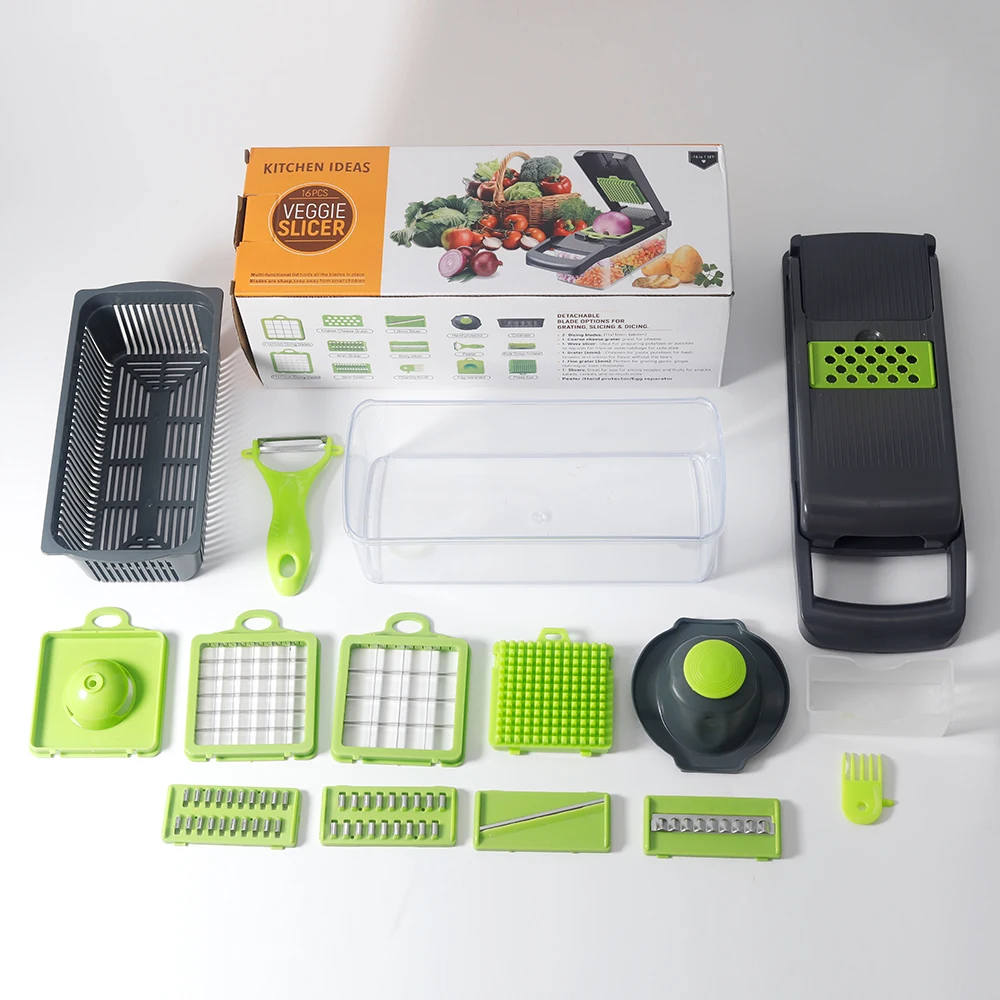 Multifunctional mandoline slicer Manual 16 in 1 chopper kitchen a dicer vegetable cutter