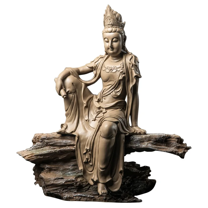 New Chinese Zen-inspired Free Avalokitesvara Buddha Statue Bodhisattva Decoration Home Entrance Living Room Office Soft Decor