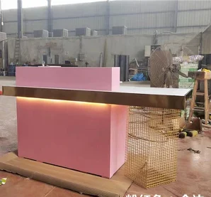 mini l shape office reception desk beauty salon white gold reception desk white modern