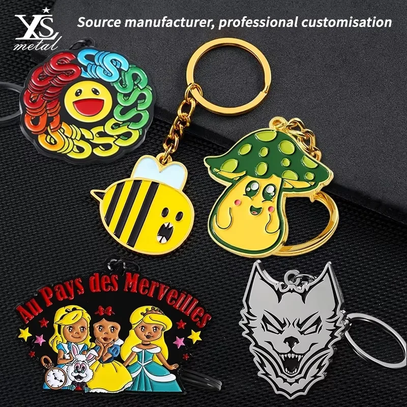 Promotional Metal Keychains & Carabiners Hard Enamel Keychain Custom Logo Cute Key Chain