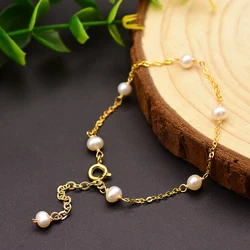 925 Sterling Silver Bracelet For Women Gift Natural Freshwater Pearl Bracelet Jewelry Accessories