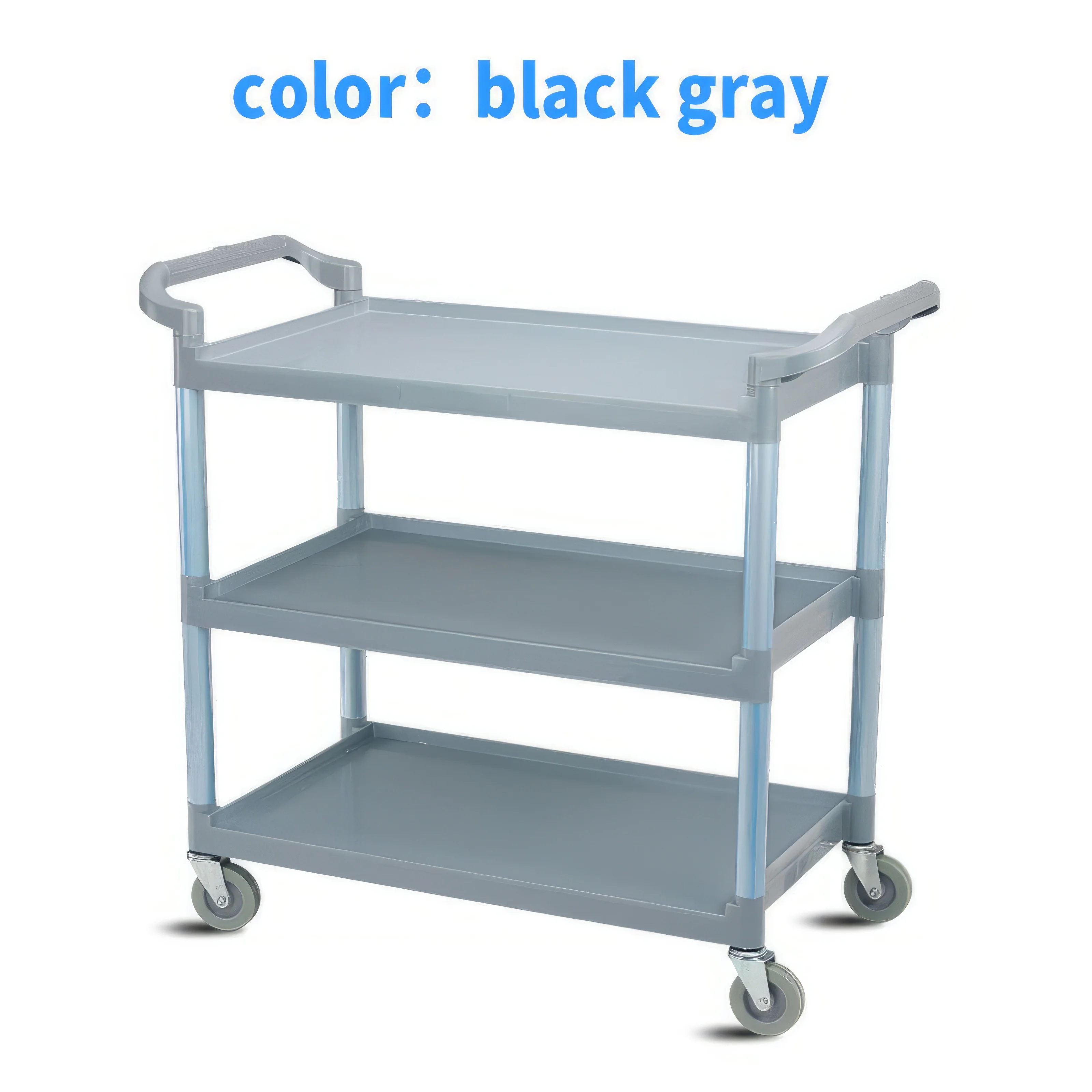 Fast-czech AF08176 Small three-layer plastic multi-purpose beverage trolley Commercial catering kitchen bus trolley