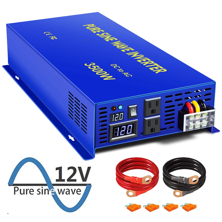 Wzrelb 12V/36V/48 В постоянного тока до 100V/120V/240 переменного 3 конвертеры 3.5KW чистая Синусоидальная волна инвертирующий усилитель мощности 24В 220V 3500W солнечный инвертор