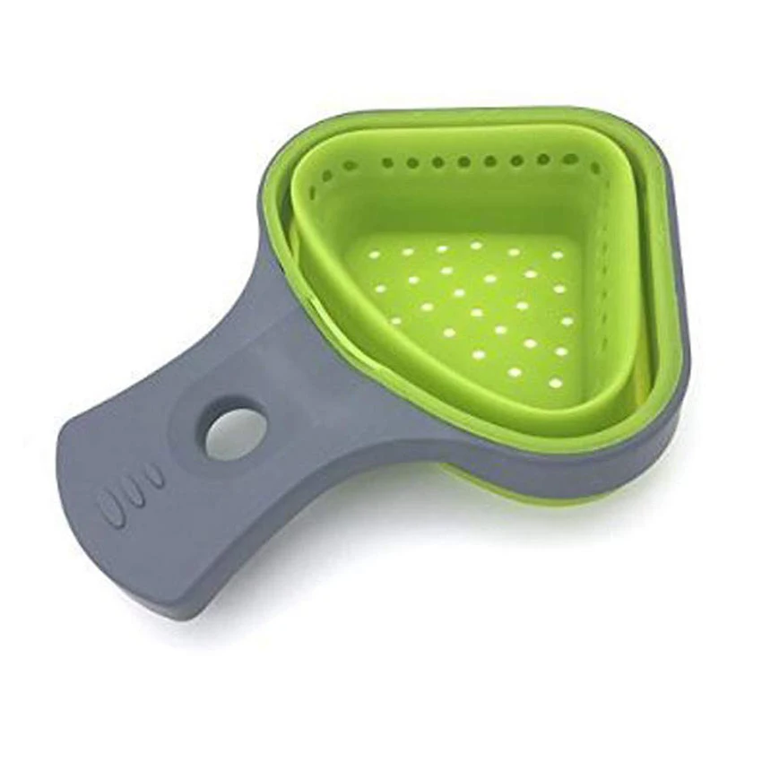 Kitchen Folding Pasta Strainer Drainer Strainers Baskets,Triangular Collapsible Silicone Colander for Hot/Cold Food Vegetable