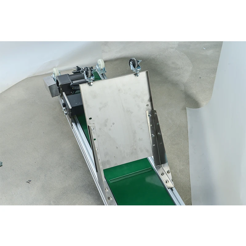 Stainless steel structure for finished bags for packaging production line obliquely lifting conveyor belt output conveyor belt