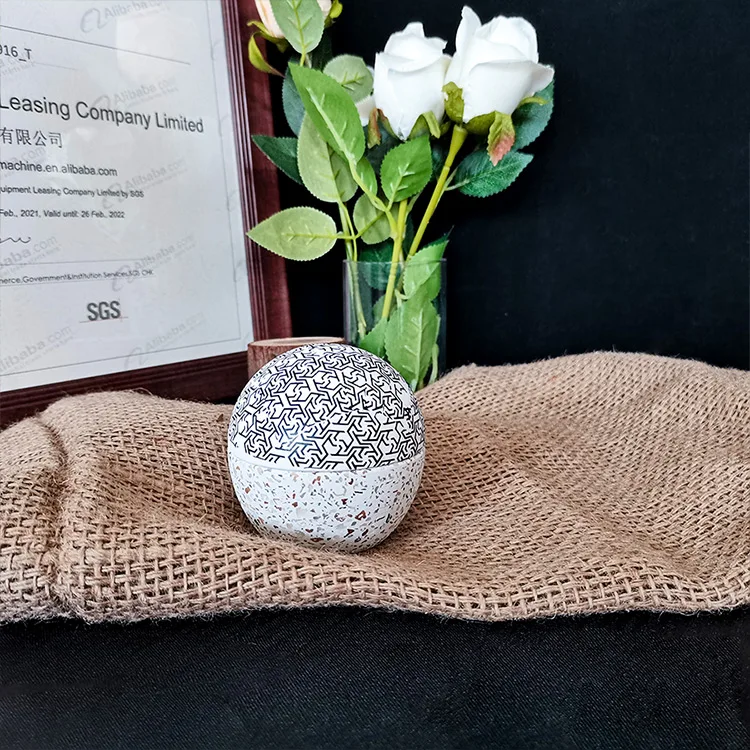 Новейший дизайн курильница для благовоний terrazzo набор серебристого/бордового