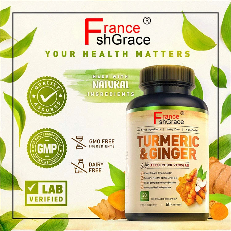 Недорогая Органическая травяная пищевая добавка для здоровья иммунная система экстракт корня куркумы и имбиря в капсулах