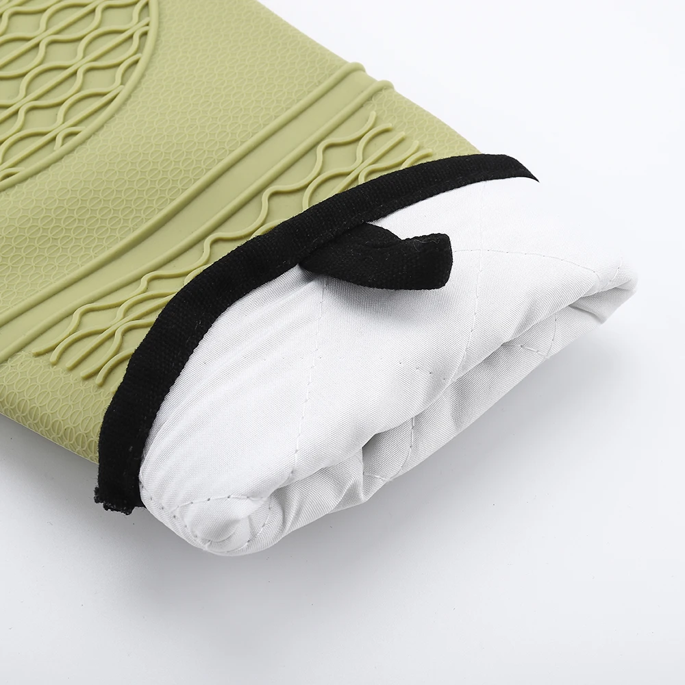 Extra Long Waterproof Kitchen Heavy Duty Double Cotton Silicone Oven Gloves Cooking Mitt