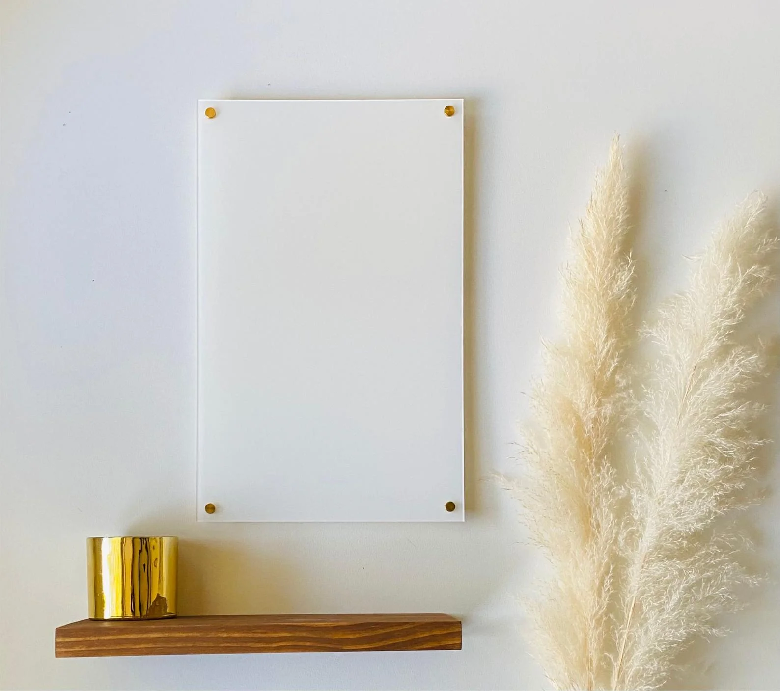 
Blank White Acrylic Dry Erase Writing Board with Standoffs || Wall Calendar Floating Message Note Board To Do List 