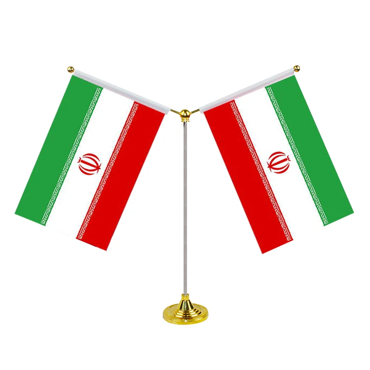 Iran Flag National Flag with Fringe tassels satin material embroidered table desk flag