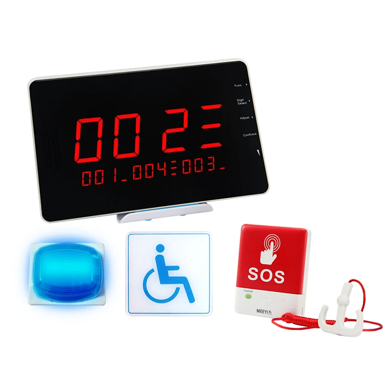 MEEYI Wireless Toilet Button Alarm Kits Handicap Emergency Call System