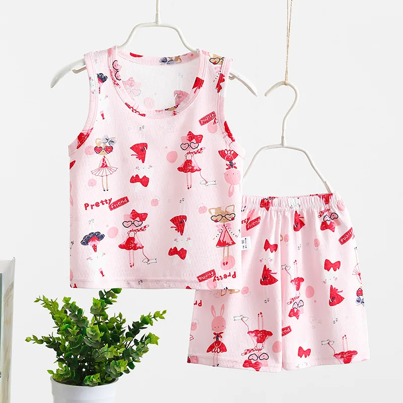 Vest suit 0-5 years old boys and girls cotton casual shorts summer suit wholesale