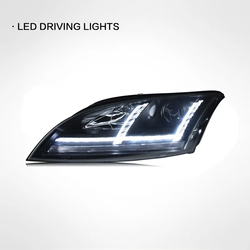 LINK-TO Suitable For Audi TT 2006-2014 Headlight Assembly Modified LED Daytime Running Light Turn Signal Bi-optical Lens Xenon
