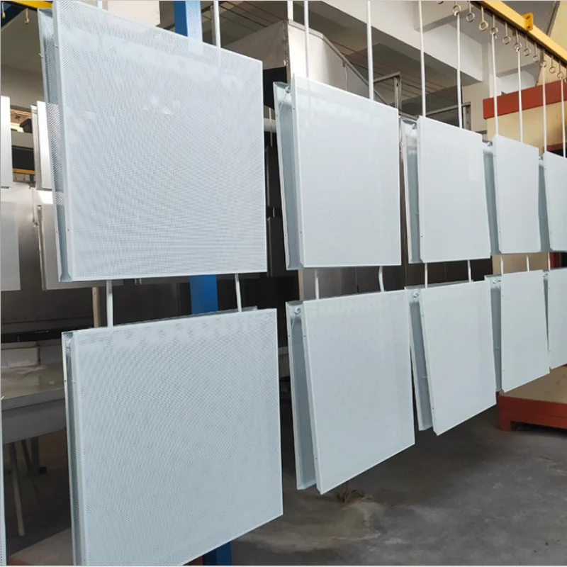Modern design fireproof and soundproof suspended metal panel ceiling aluminum ceiling material for supermarket and office decor