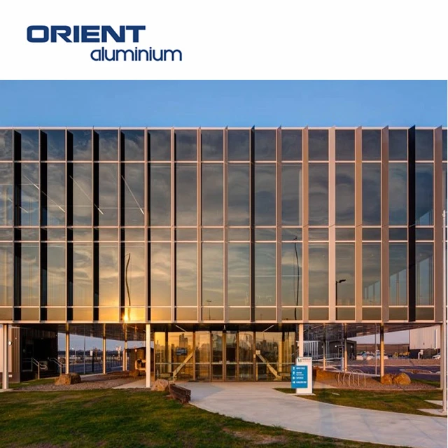 Подгонянный новейший дизайн остекления алюминиевый профиль занавес стены фасад