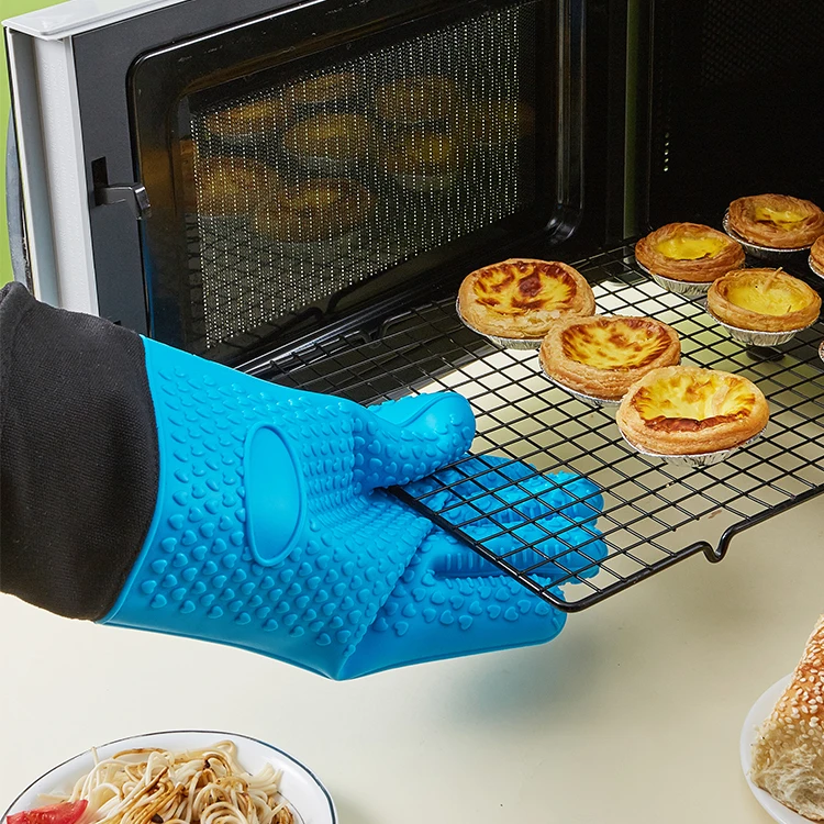 Heat Resistant Kitchen Perfection Silicone Smoker Microwave  Oven Gloves For Baking