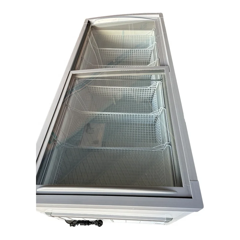 588L  Glass Door Deep Seafood Display Frozen Showcase Island Freezer For supermarket SD-588Y