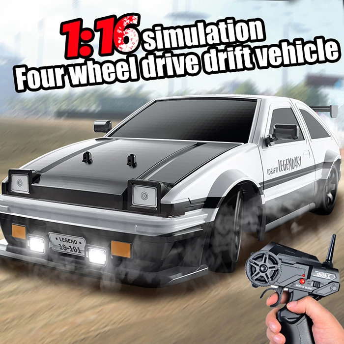 1:16 Scale 4wd Rc Drifting Light Vehicle Children Toys Remote Control Racing Car With Detachable Tyre