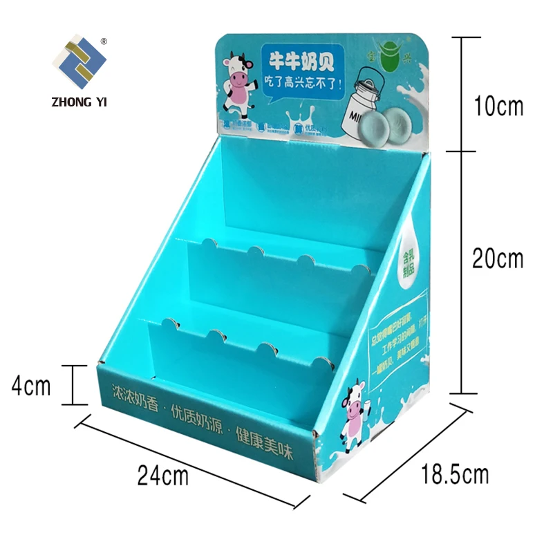 3 Tier Countertop Display Customized With Owner Design Cardboard Counter Top Paper Display For Skin Care Makeup Cosmetic