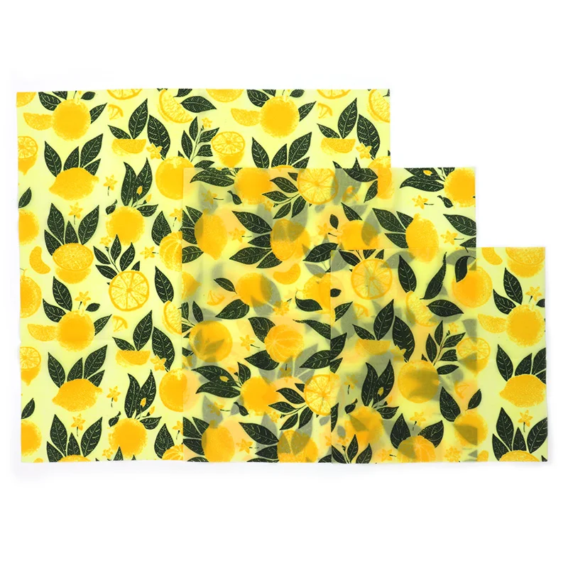 Многоразовые обертки для пчелиного воска, набор пищевых продуктов из 3 больших и средних оберток для пчелиного воска, чистая, здоровая, устойчивая к воздействию пчелиного воска