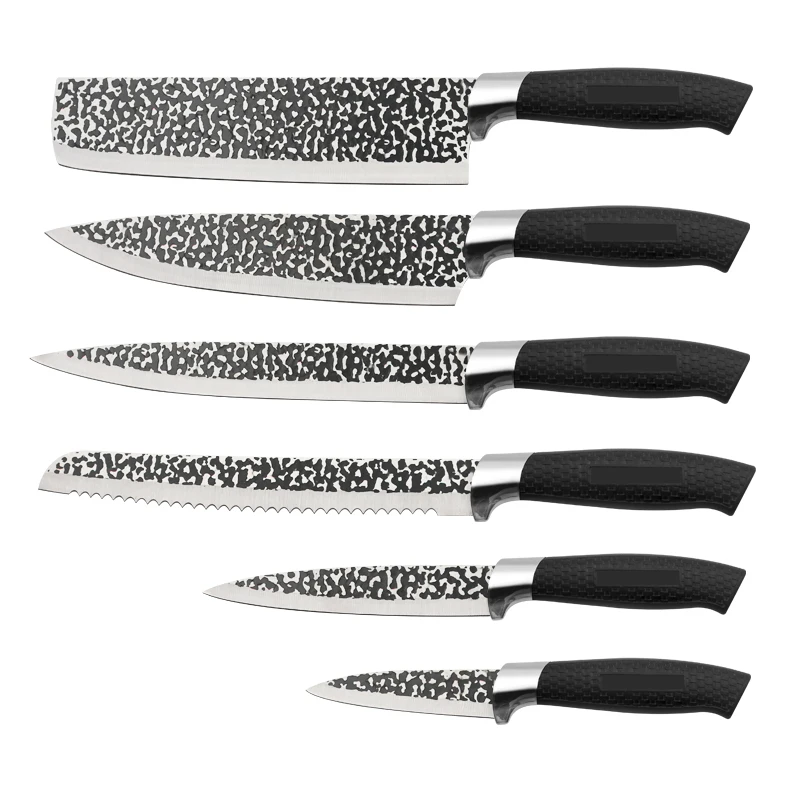 Yangjiang Knife 6 Pieces 3Cr13 Stainless Steel Knife Set chef Kitchen Knife Set With PP Handle