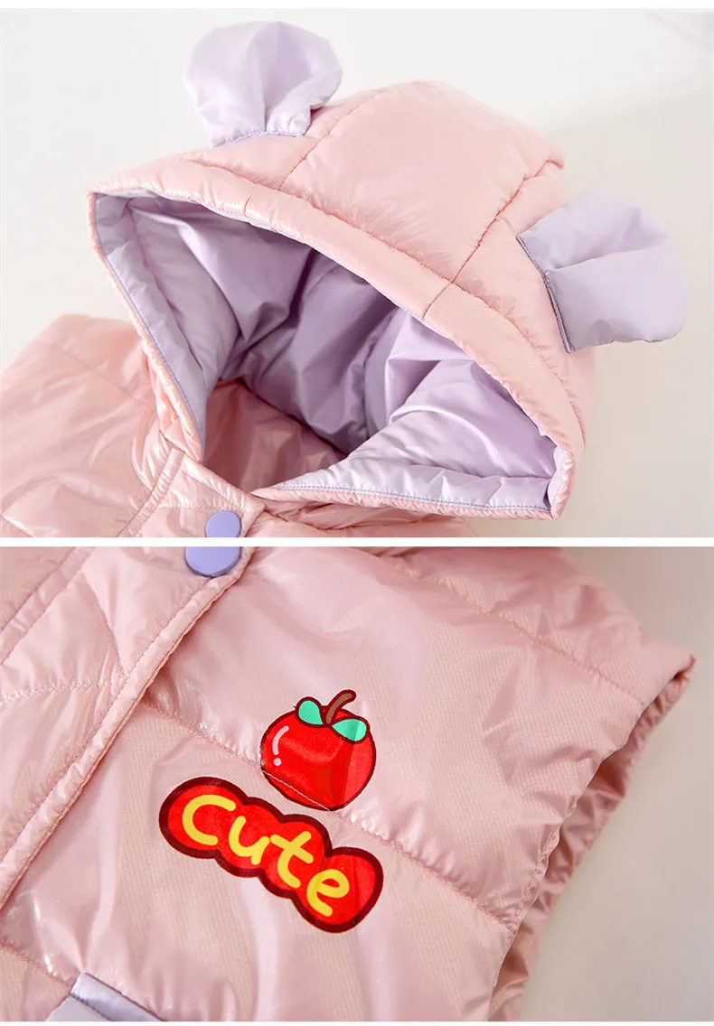 
Child Waistcoat winter Outerwear Coats Kids Clothes Warm Hooded Girls Vest For Age 1-7 Years Old 