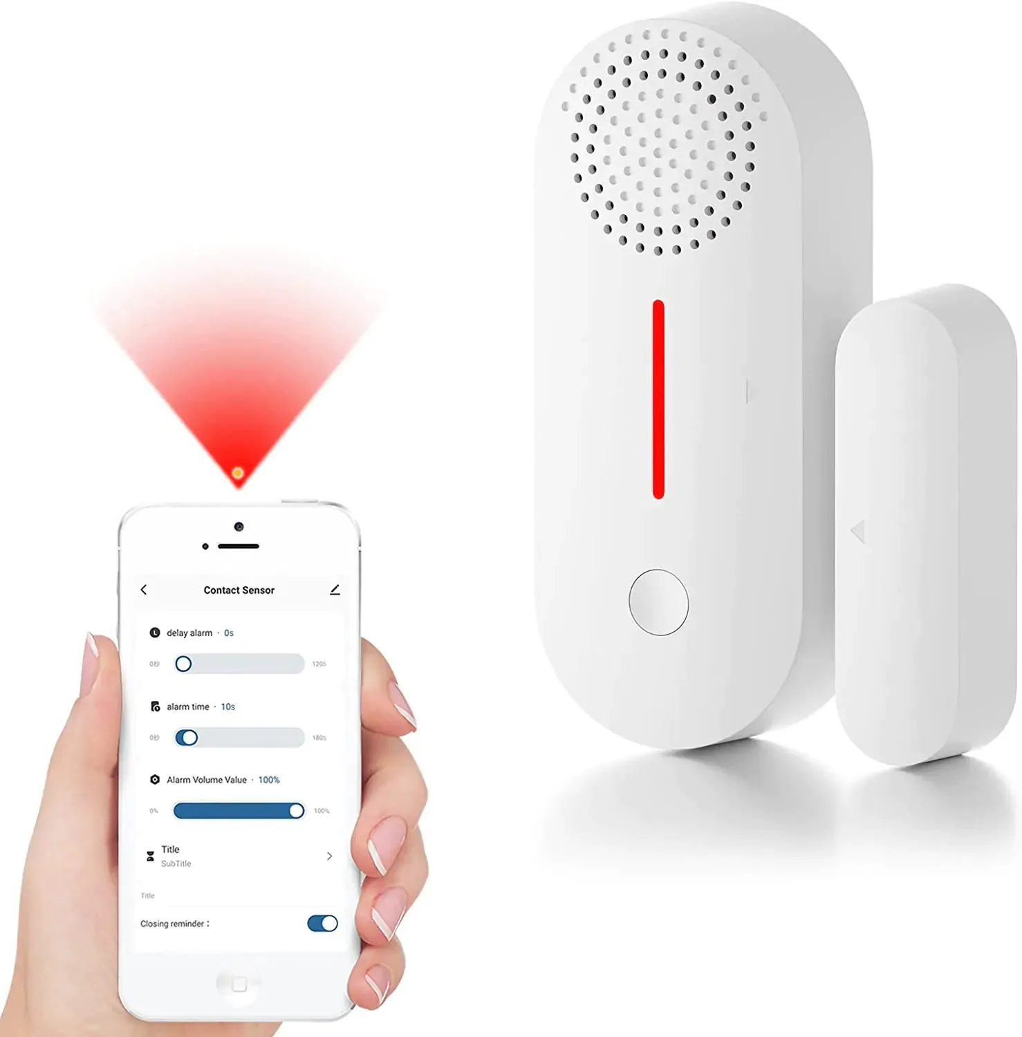 Tuya WiFi Smart Door Window Sensors Home Alarm Devices Wireless Remote Monitoring Function Smart Wifi Door Sensor