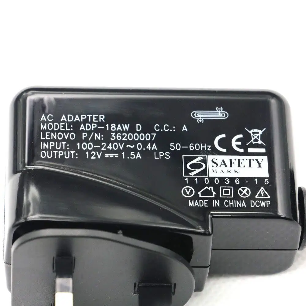szhyon ADP-18AW D 18W 12V 1.5A 30 Pin UK Tablet Charger compatible with Lenovo IDEAPAD S1 IDEAPAD K1 ADP-18AW D 36200007