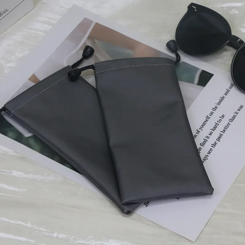 Soft Waterproof Sunglasses Pouch Drawstring Microfiber Dust proof Bag Pocket Glasses Carry Bag Portable Eyewear Container
