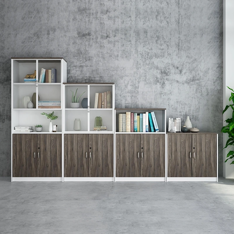 Classic Office Furniture Wooden Melamine MDF Filing Document Stationery Storage  File Cabinet With Locker