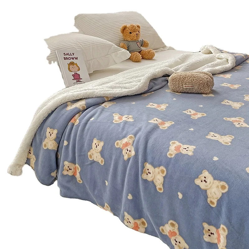 Custom Luxury Warm Fabric Customized soft Sherpa Throw Fleece Blankets And Throws For Winter